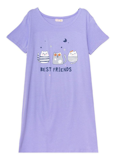Lavender Night Shirt - Design 1 - Khotwh